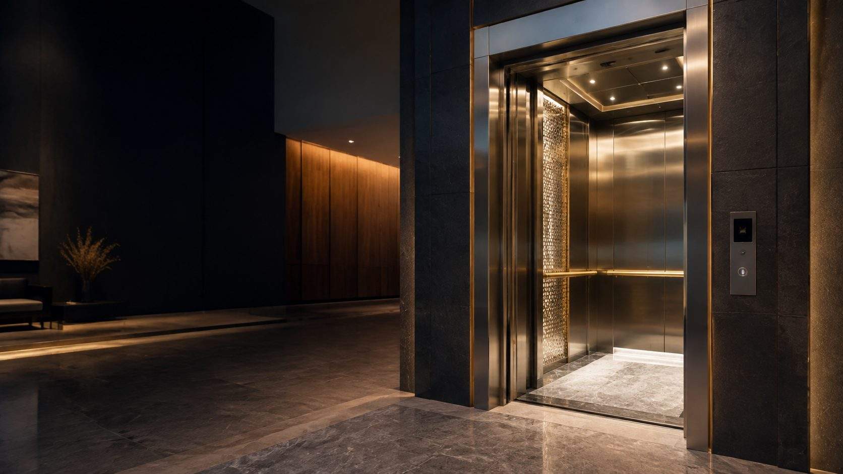 Premium modern passenger elevator interior
